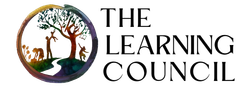 The Learning Council logo with a tree and animal silhouettes in a circular design