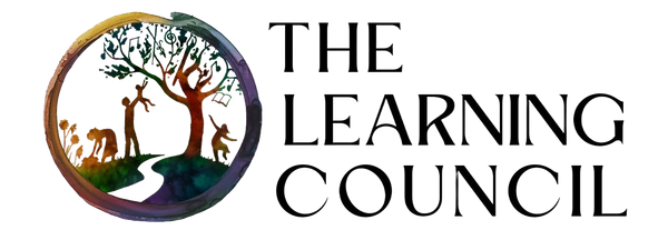 The Learning Council logo with a tree and animal silhouettes in a circular design