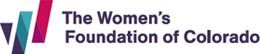 Logo for The Women’s Foundation of Colorado in purple, blue, and teal text with vertical color bars
