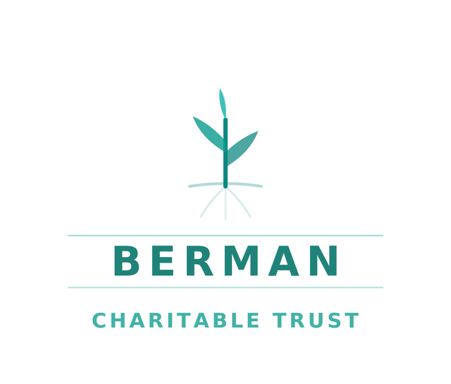 Berman Charitable Trust logo with teal leaf and text on white background