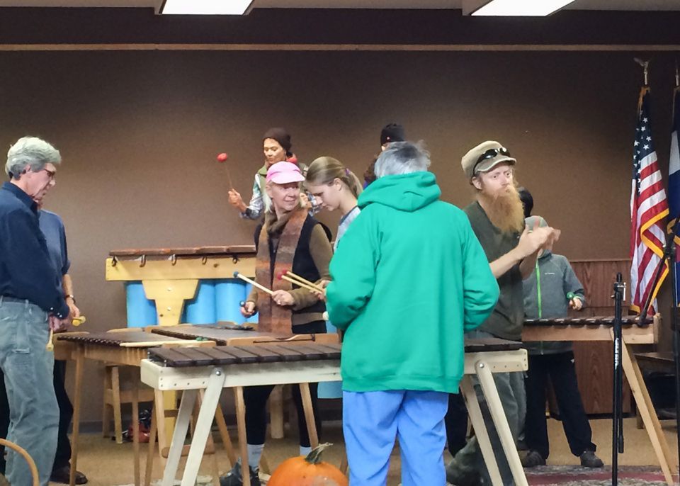 Marimba ensemble playing photo