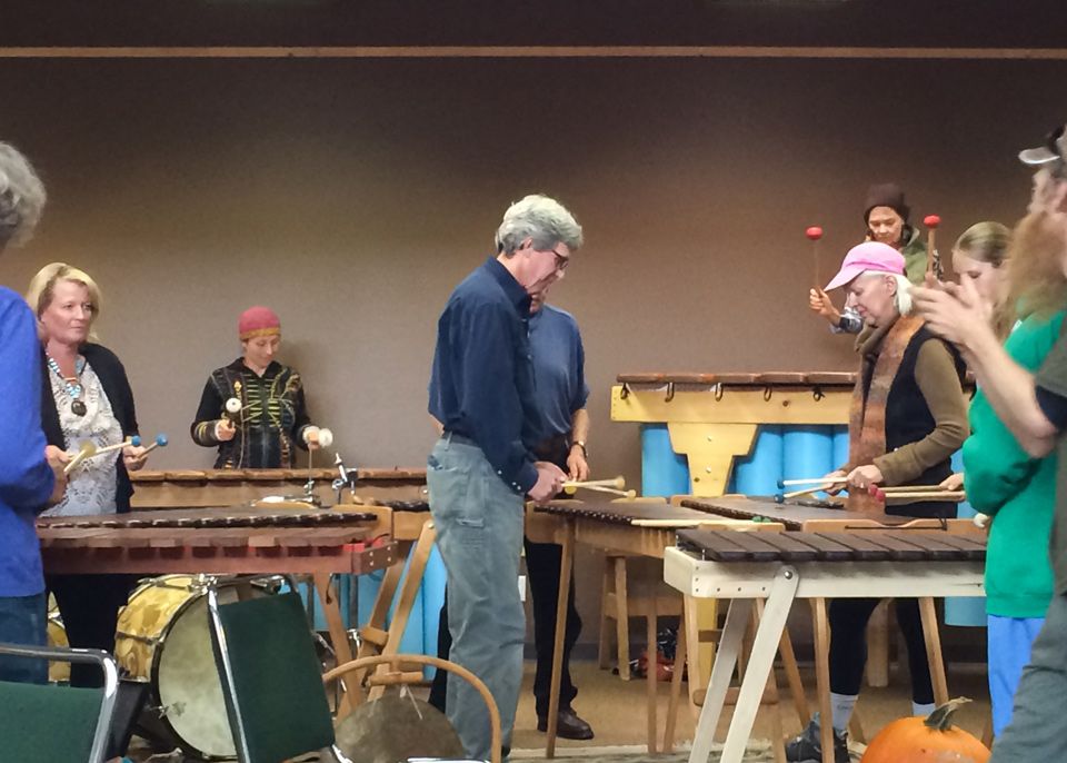 Marimba ensemble playing photo