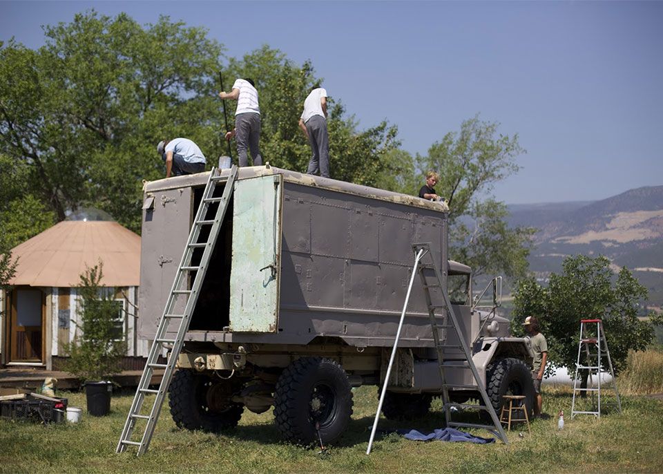 Mural Militia retired military truck