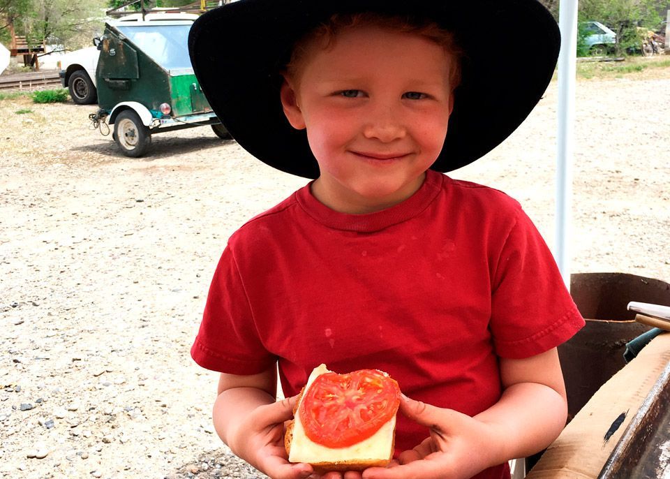 Solar Cooker Workshop enjoying lunch