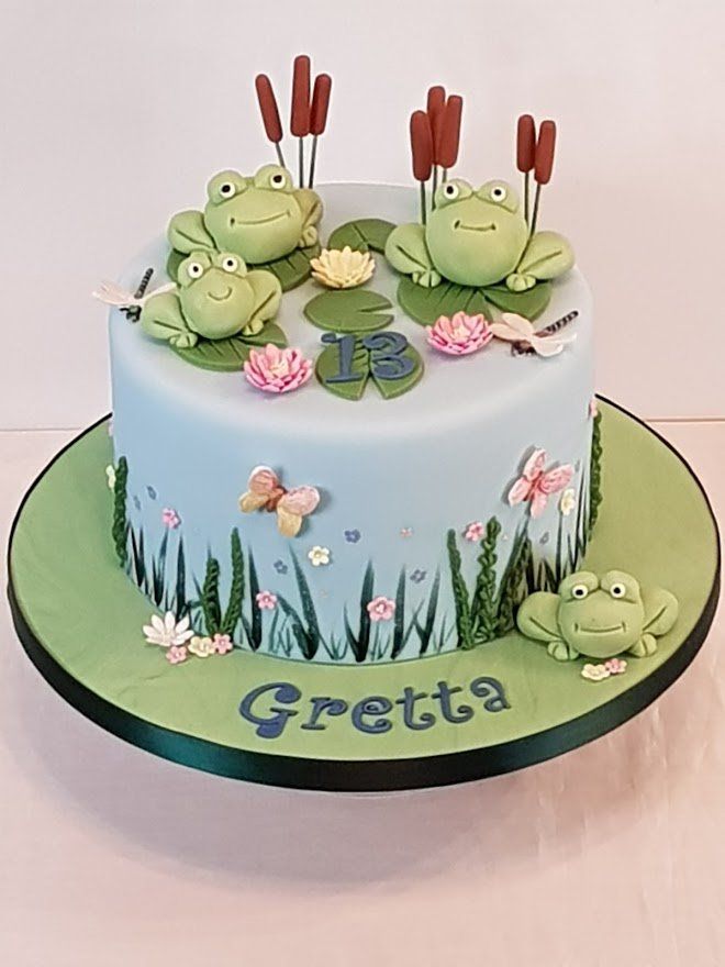 frogs birthday cake