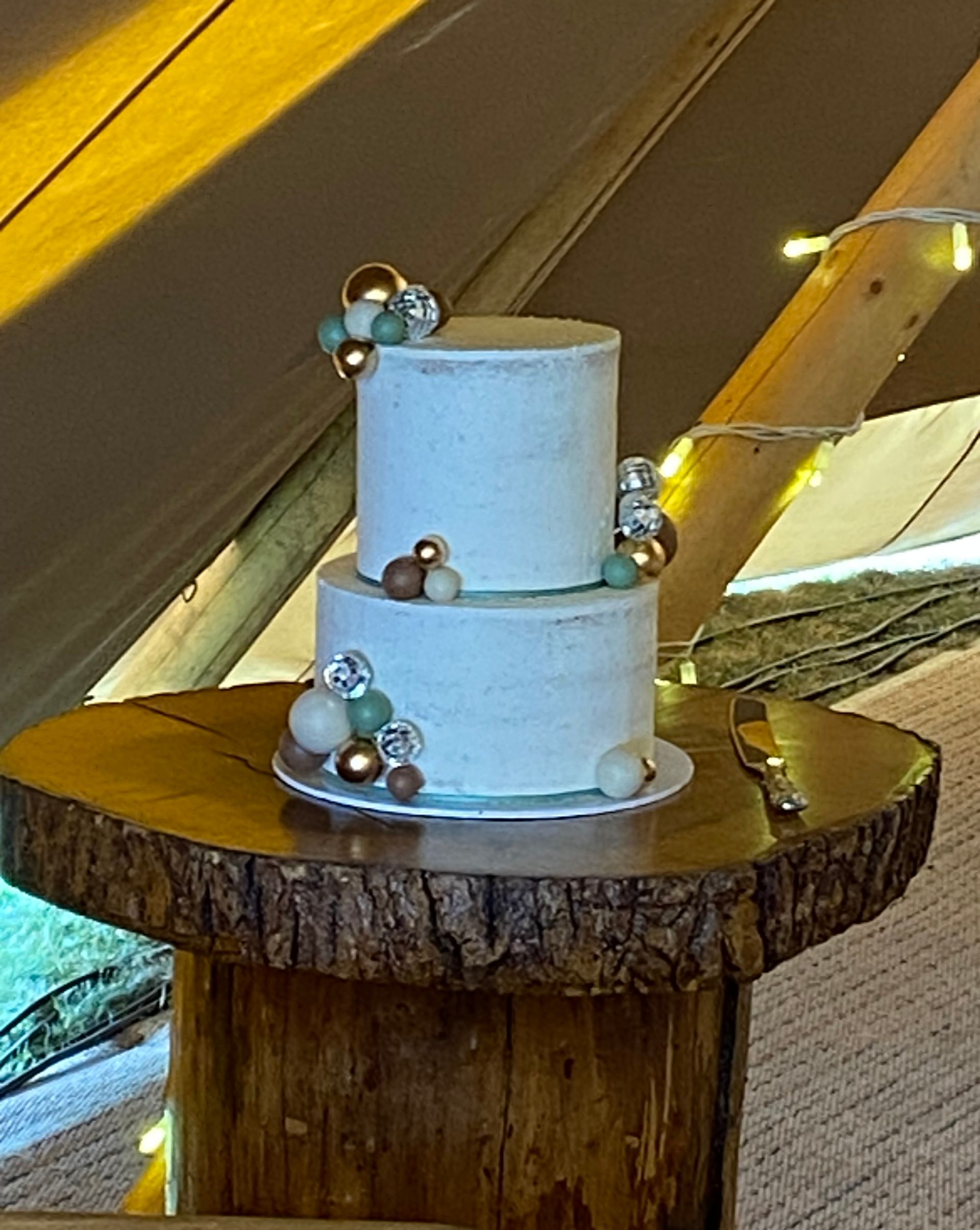 Semi Naked Disco Ball Cake