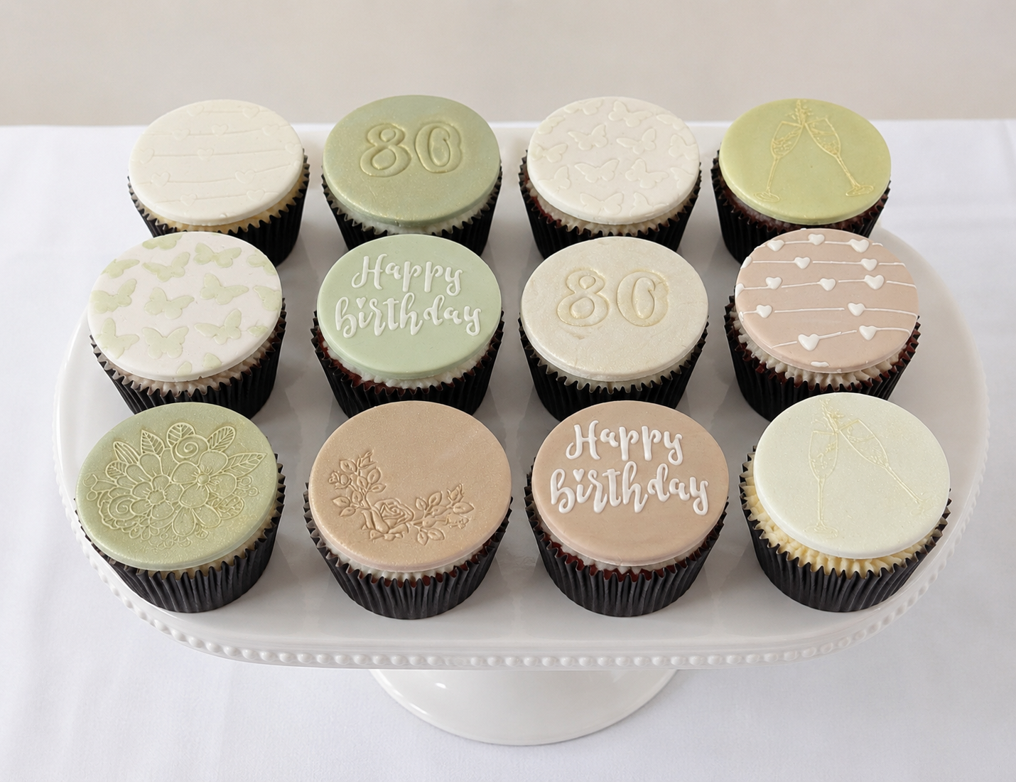 80th Birthday Cupcakes