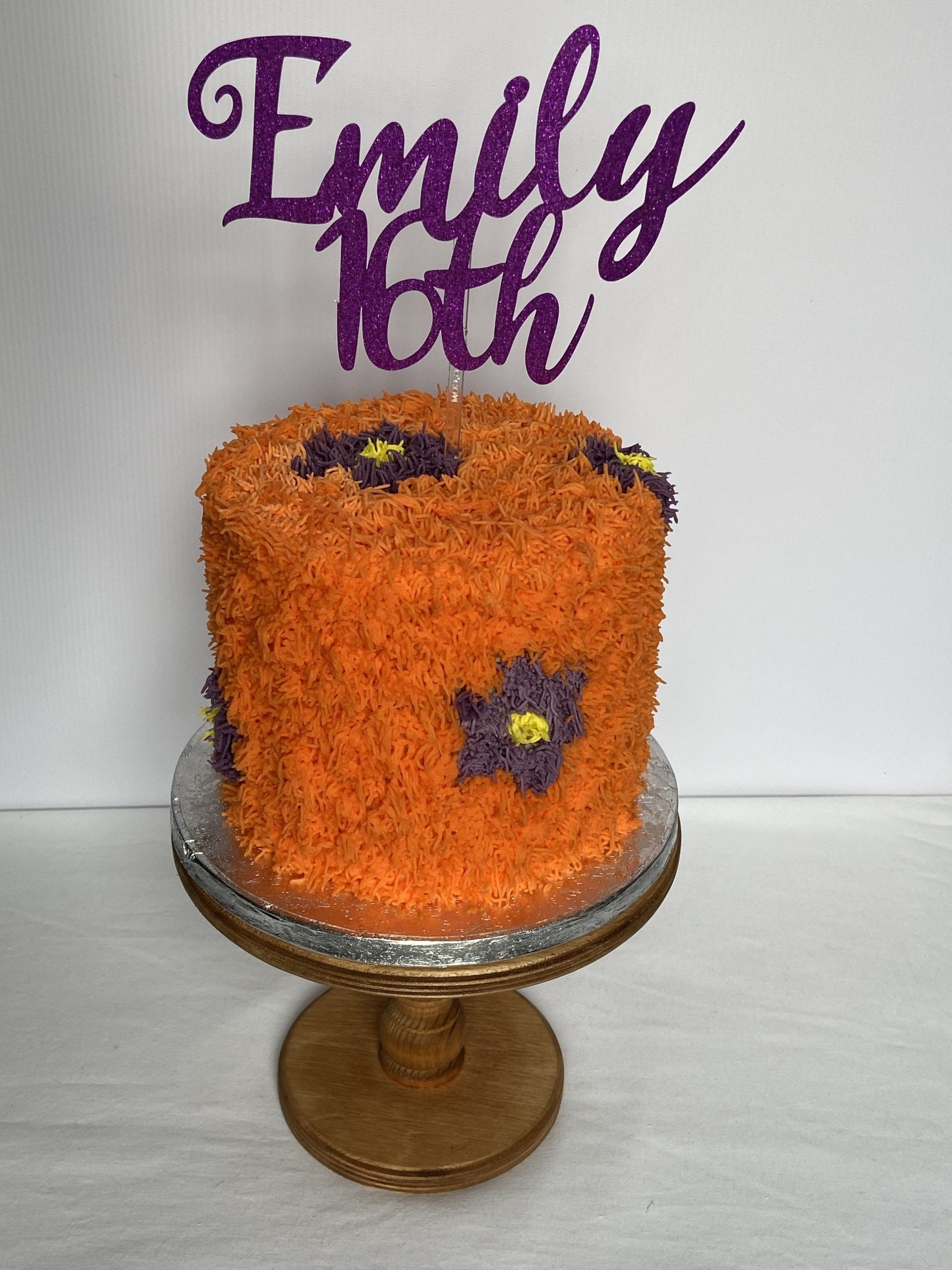 furry orange birthday cake