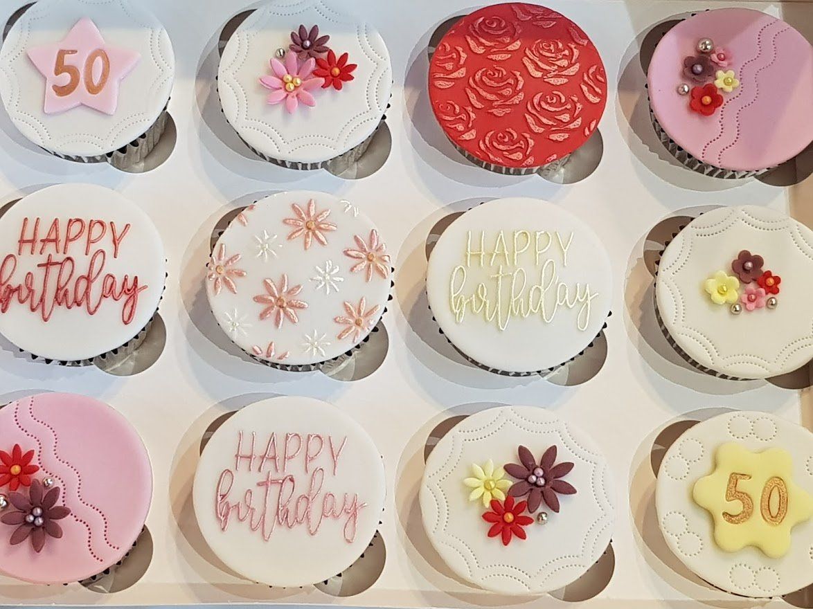 Bright Coloured Pretty Birthday Cupcakes