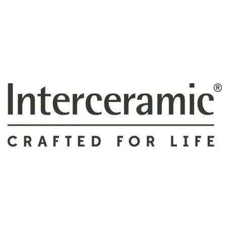 The interceramic logo is black and white and says crafted for life.