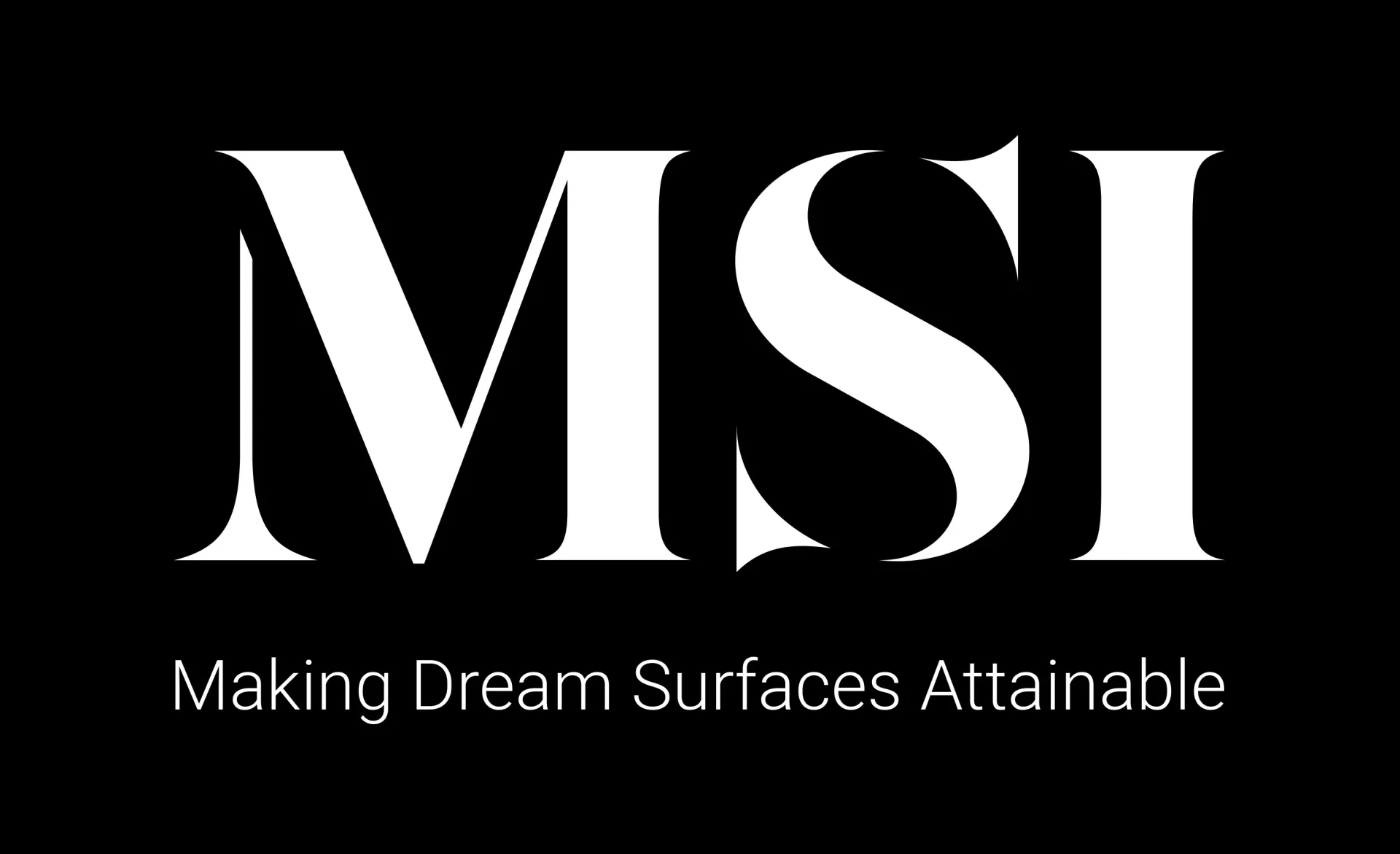 A black and white logo for msi making dream surfaces attainable