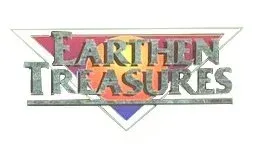 The earthen treasures logo is on a white background.