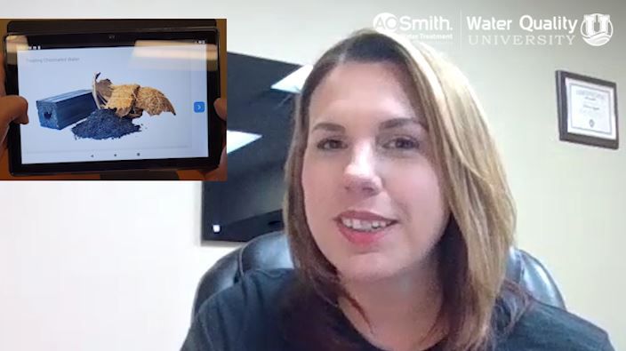 Melanie Jayjack performing webinar for water treatment dealers