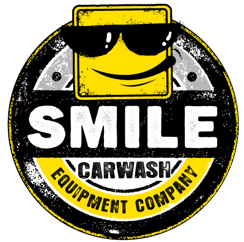 Logo: Yellow square with sunglasses and a smile on a circle with 