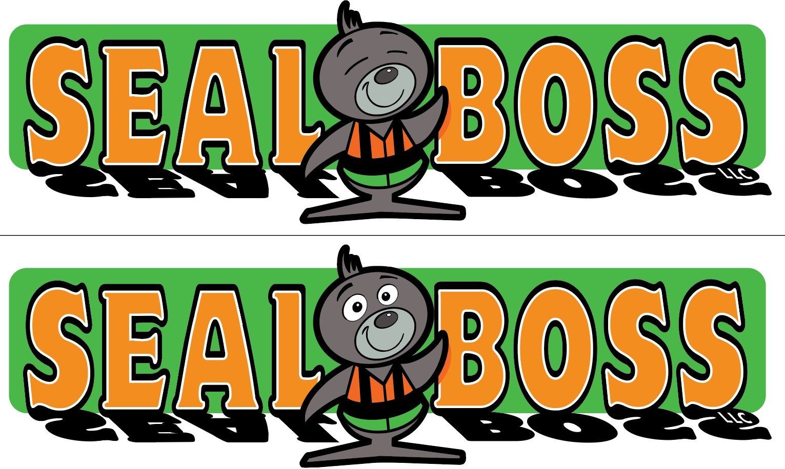 A seal boss logo with a cartoon seal on it