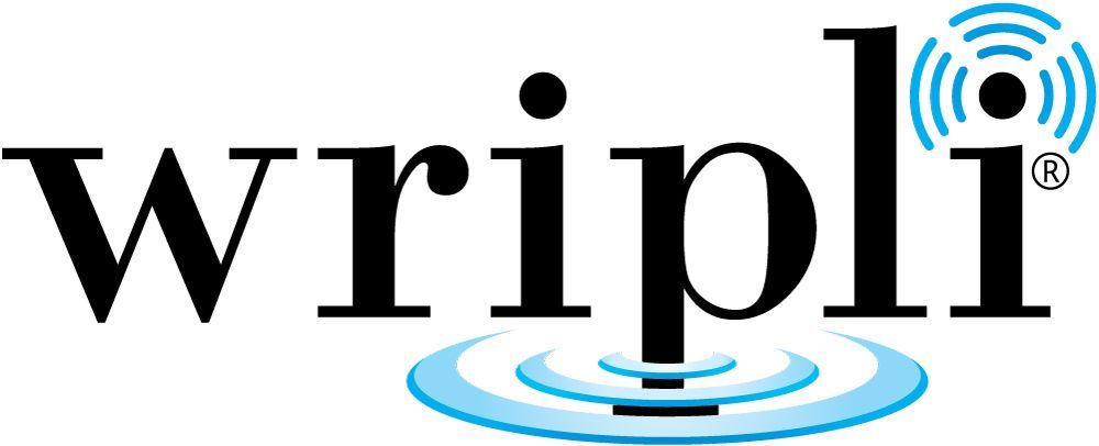 A logo for a product called wripli with waves in the water.