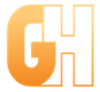 An orange and white logo that says GH for Graphic Haven