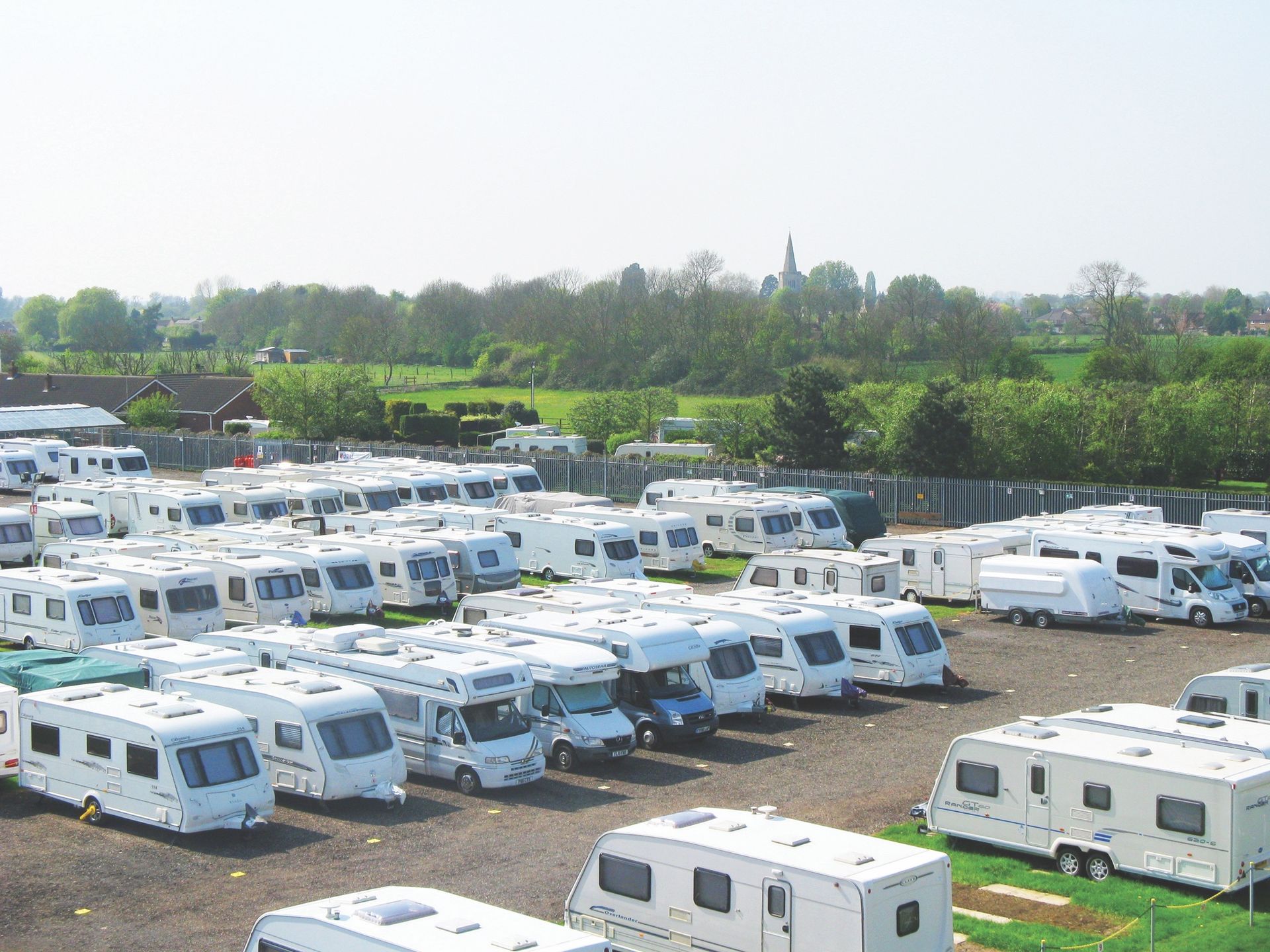 Secure caravan and motorhome storage in Suffolk with CCTV monitored access and secure gated compound