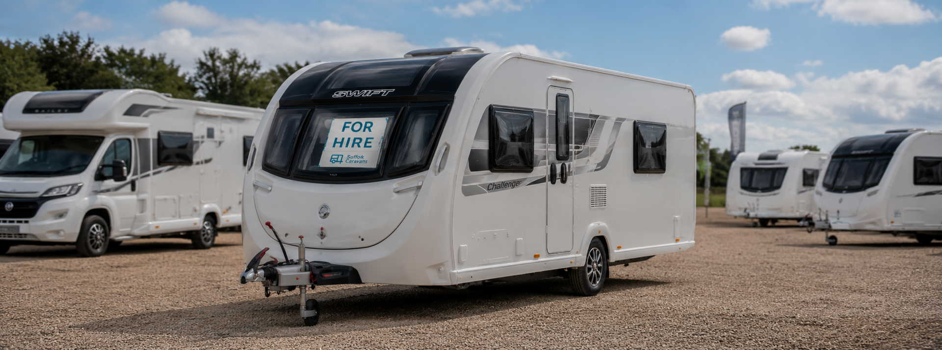 Touring caravan for hire near Ipswich in Suffolk