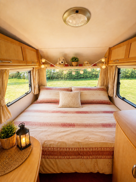 Suffolk Caravans offering a family caravan and awning for hire.