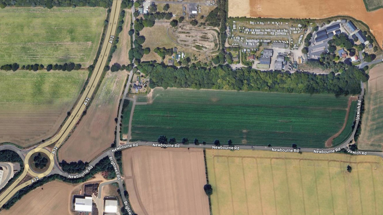 Arial view of Suffolk Caravans near Ipswich