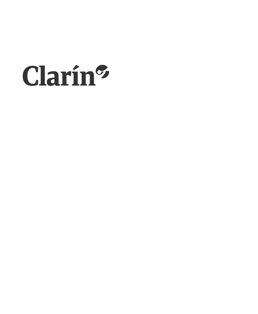 El logo de Clarín está sobre fondo blanco.
