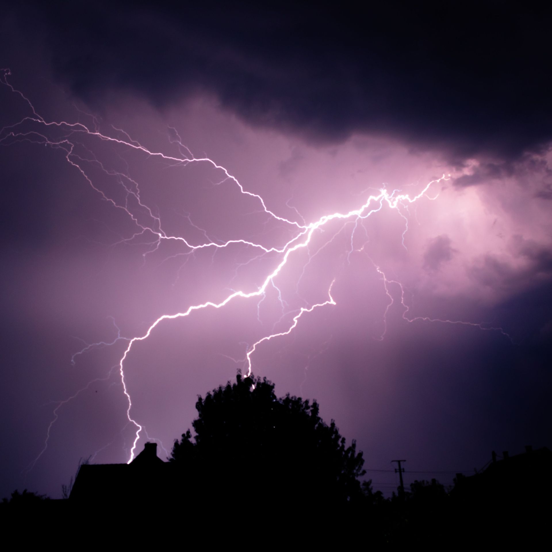 Hurricane storm lightning