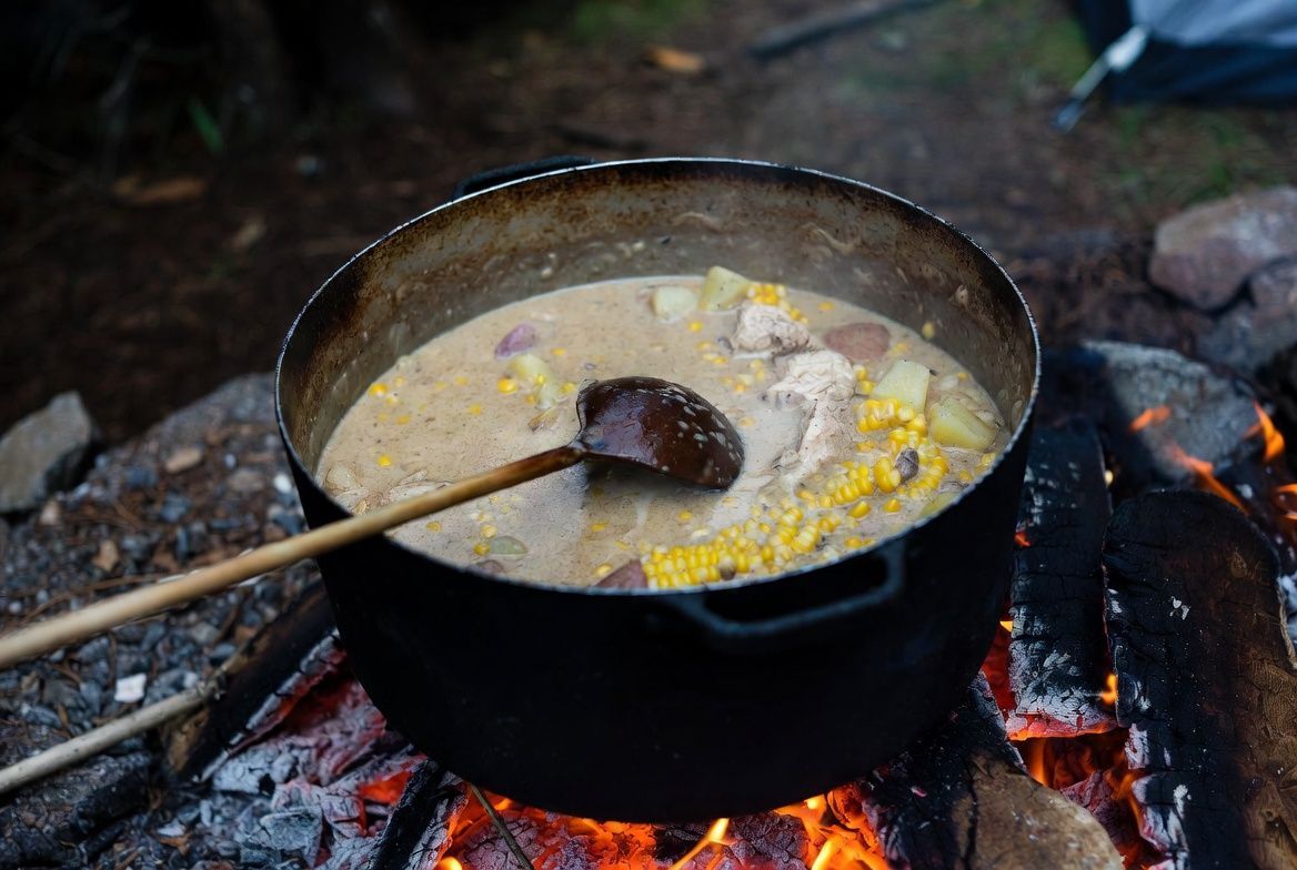 Creamy Corn & Chicken Chowder (Open Fire)