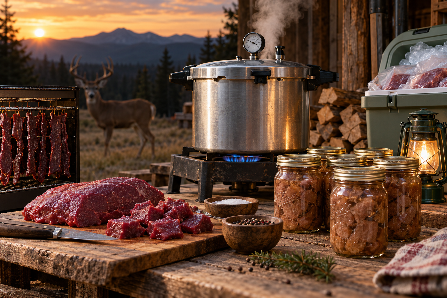 Learn the safest ways to preserve venison without grid power, including pressure canning with fuel,