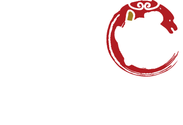 Red circular dragon logo with a stylized dragon head at the top right.