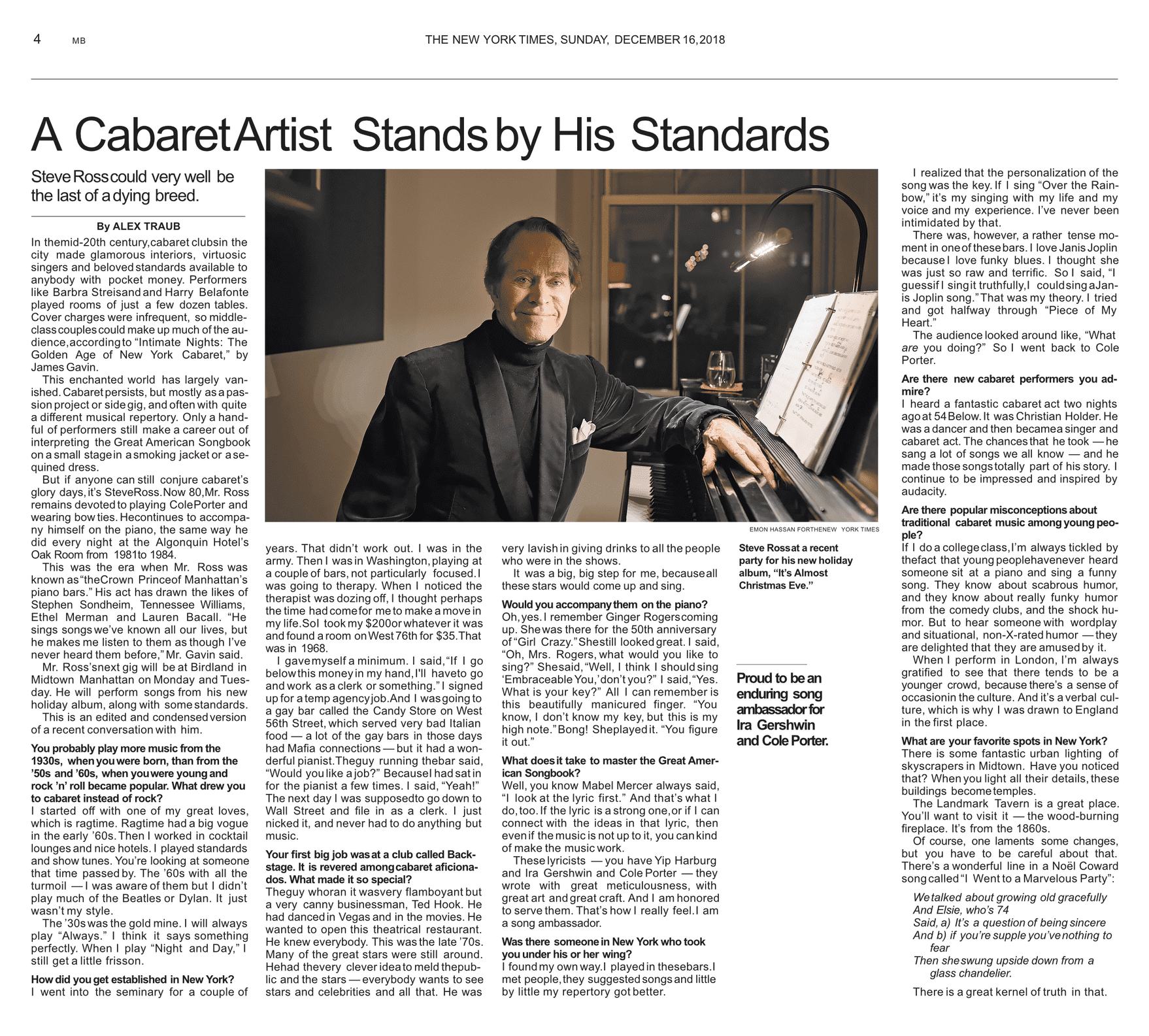 Steve Ross Interview to the NYT