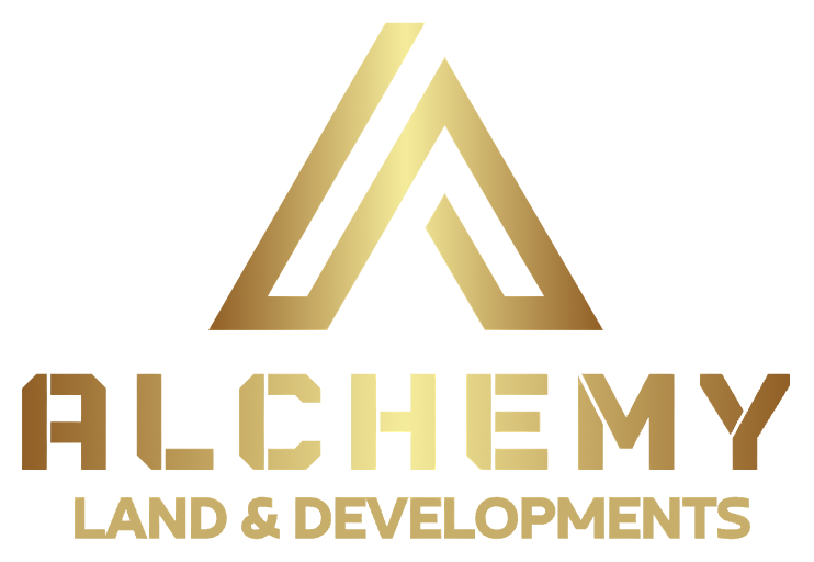 Gold 'A' logo for Alchemy Land & Developments, representing UK-based property, land, and sustainable real estate investment.