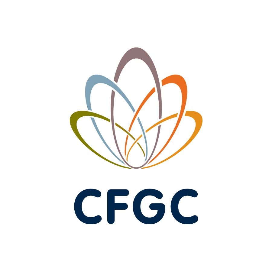 CFGC logo with multicolored petal design above navy text