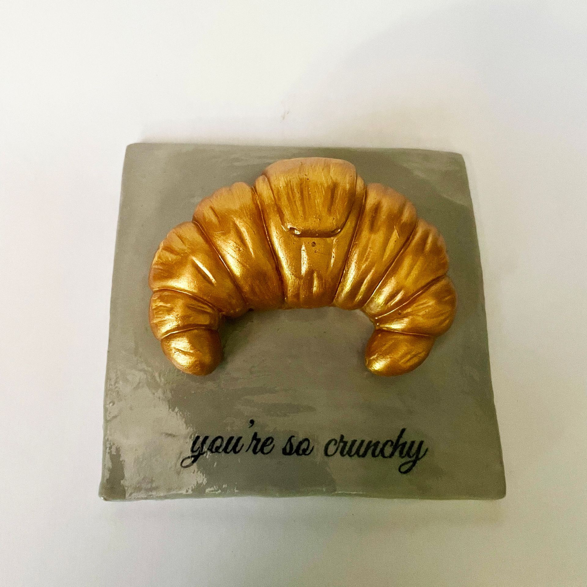 elzemarie Creatief Gouden croissant gips  klei kadootje  