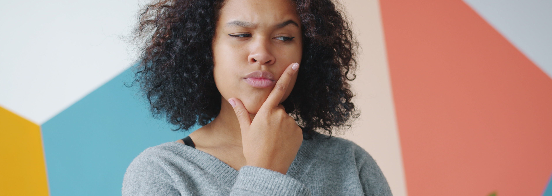 Picture of someone thinking. 