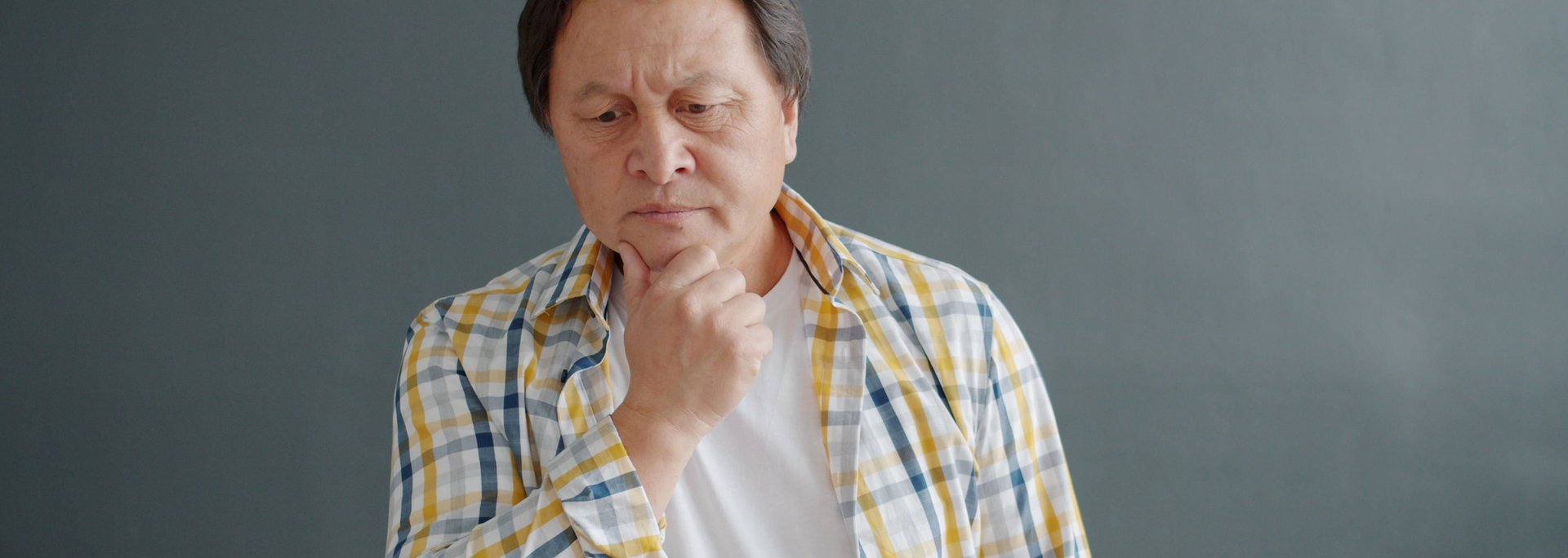 Picture of someone in thought. 
