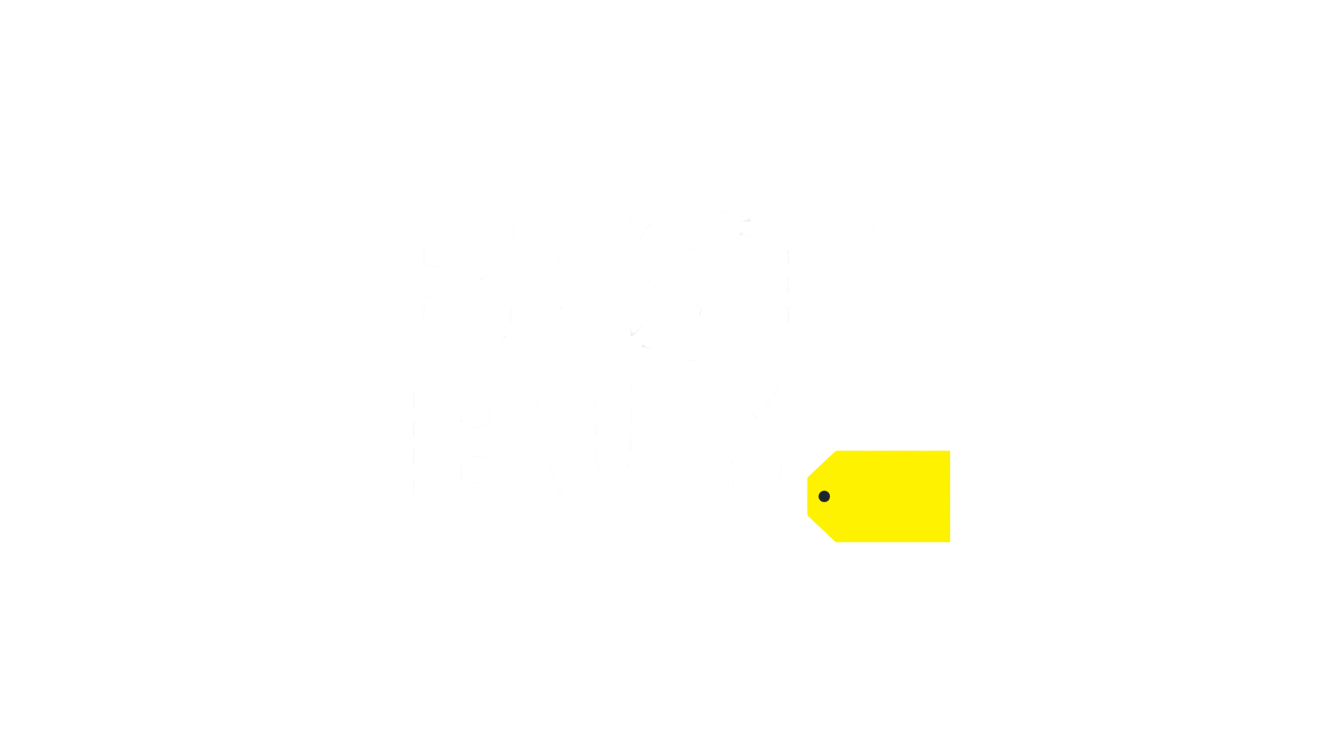 A yellow tag is floating in the air on a white background.
