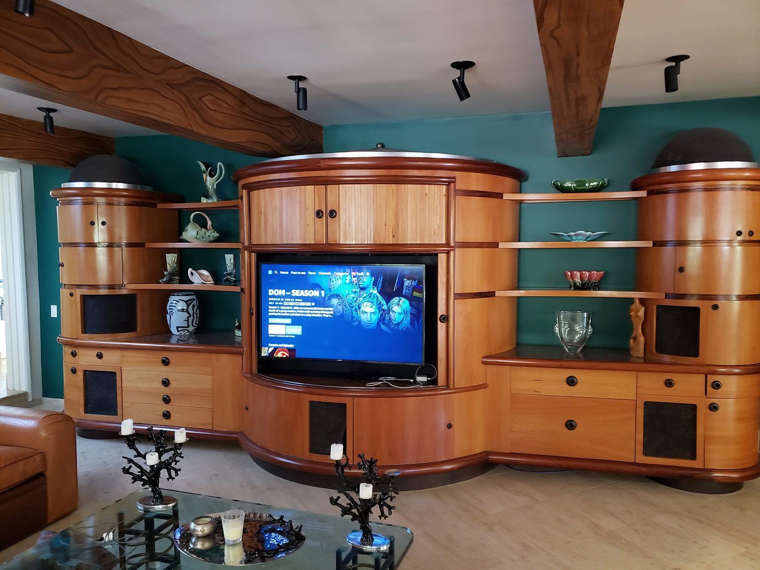 Wooden decor in a living room