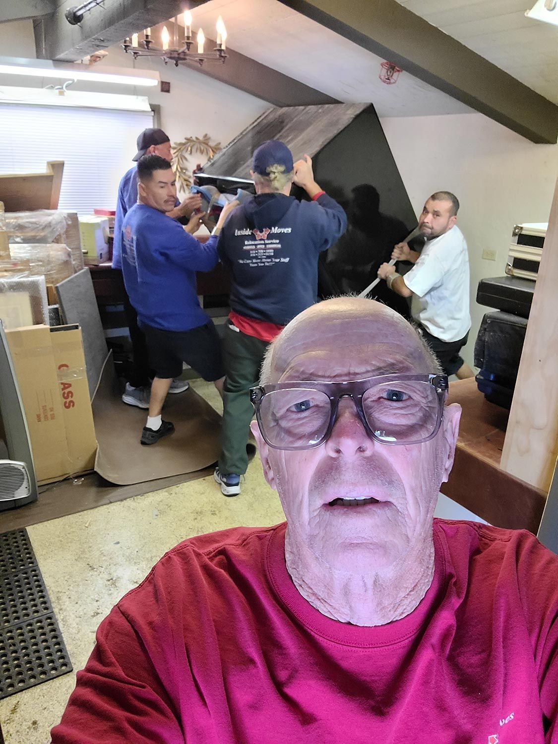 Owner with moving service experts