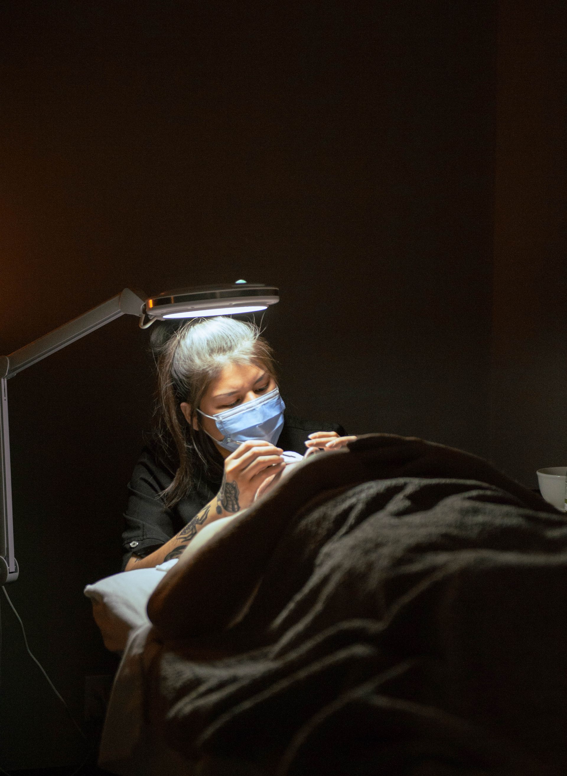 A woman getting a facial