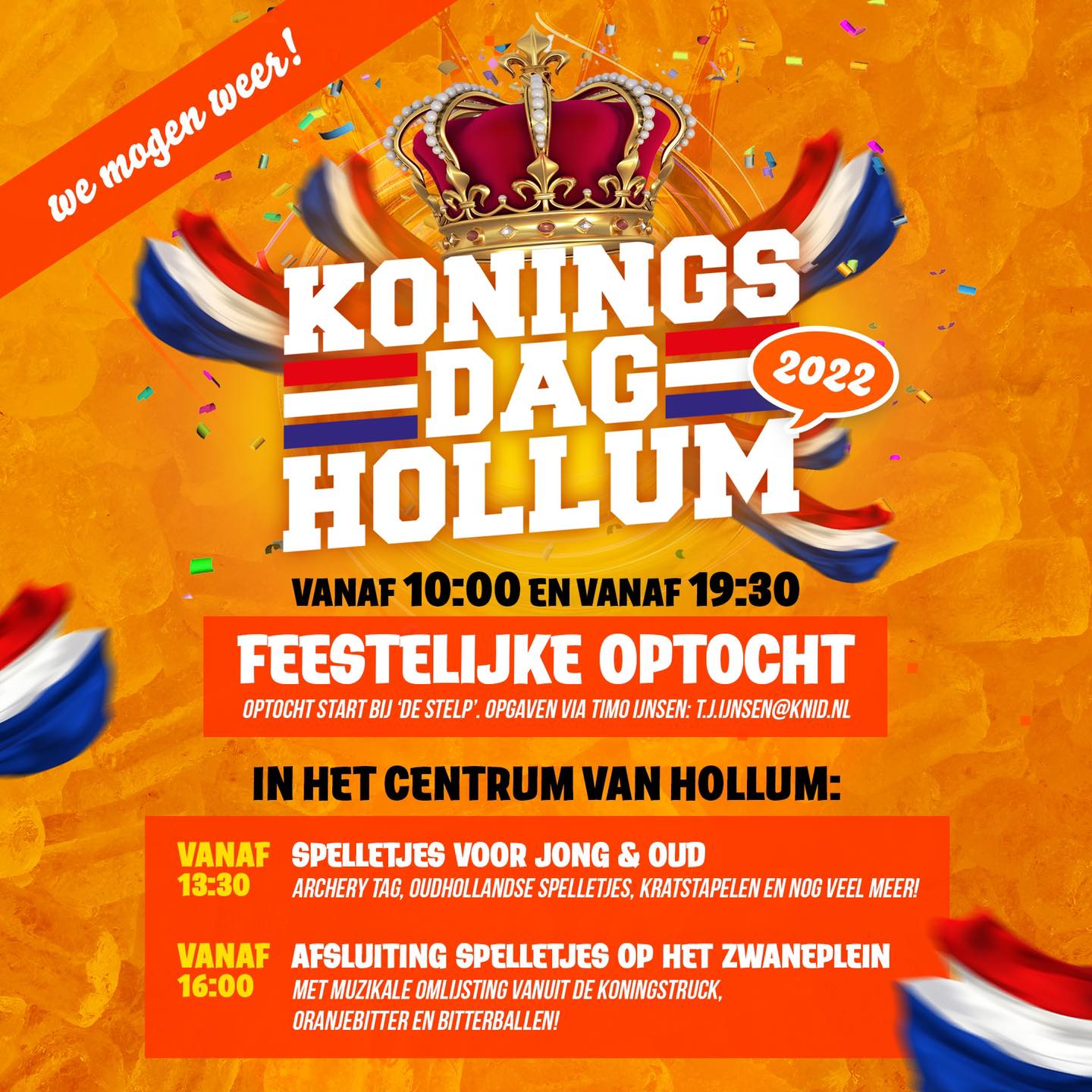Agenda Koningsdag Hollum 2022