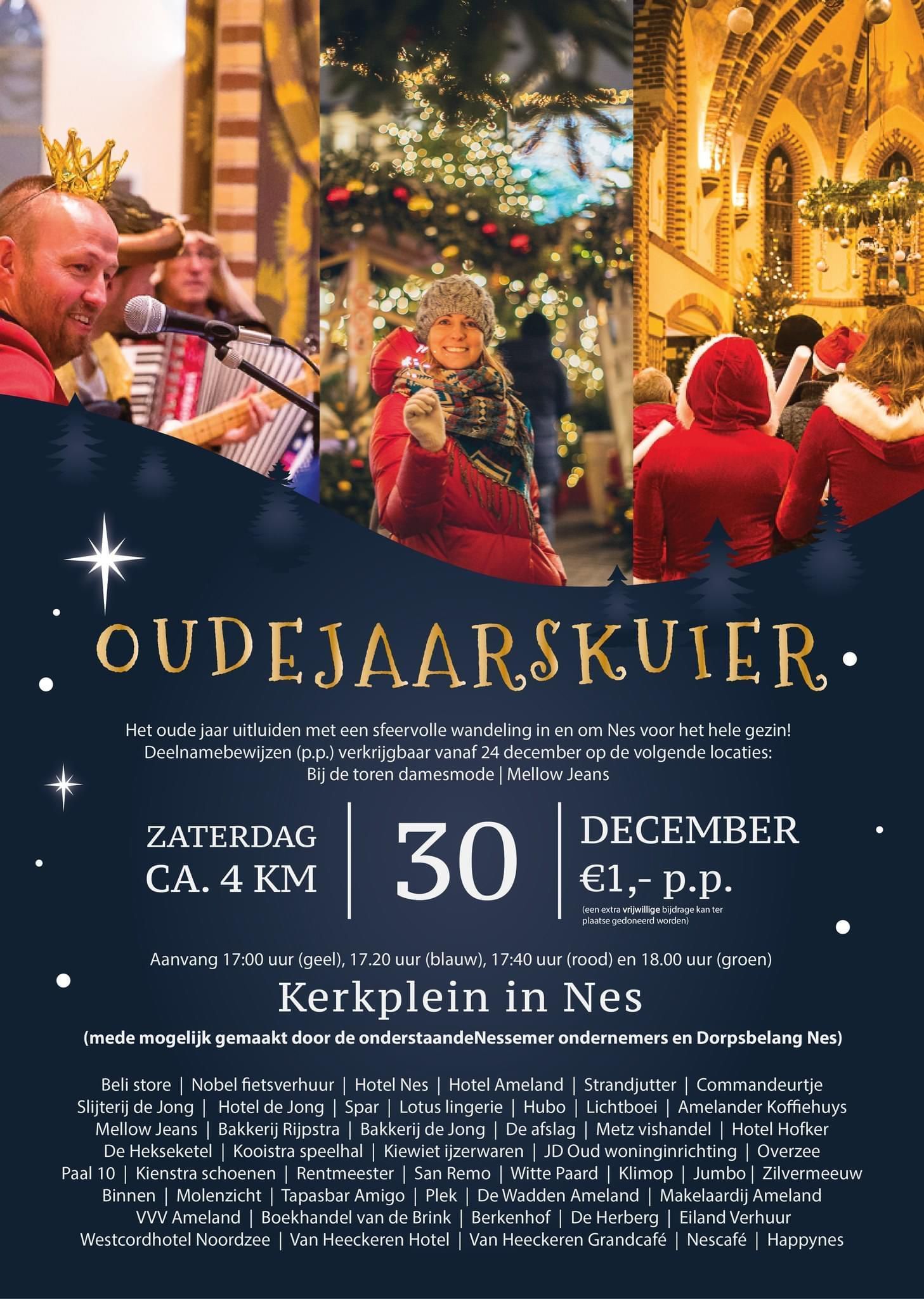Oudejaarskuier op 30 december in Nes, Ameland.