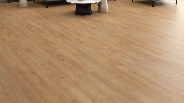 A living room with a wooden floor and a coffee table.