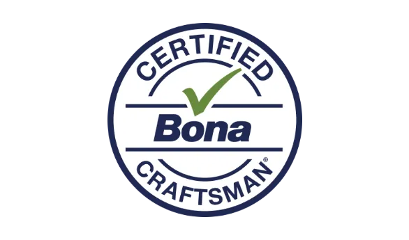 A certified bona craftsman logo with a green check mark