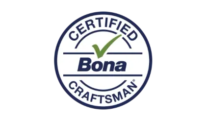 A certified bona craftsman logo with a green check mark