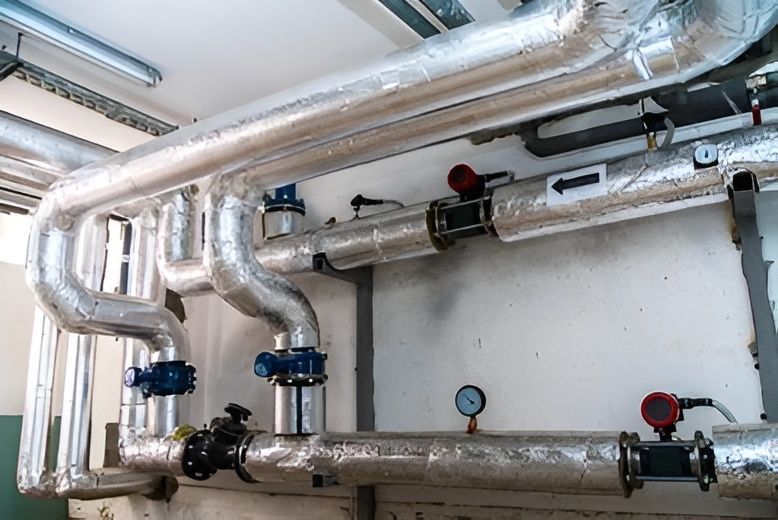 Insulated Pipes With Valves and Gauges in an Industrial Setting — David Lewis Solahart in Ballina, NSW
