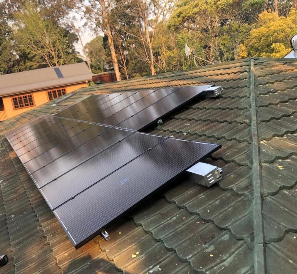 Set of Solar Panels Installed in The Roof
