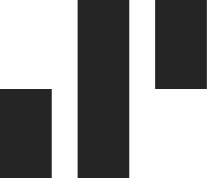 Abstract black and white geometric blocks on a white background