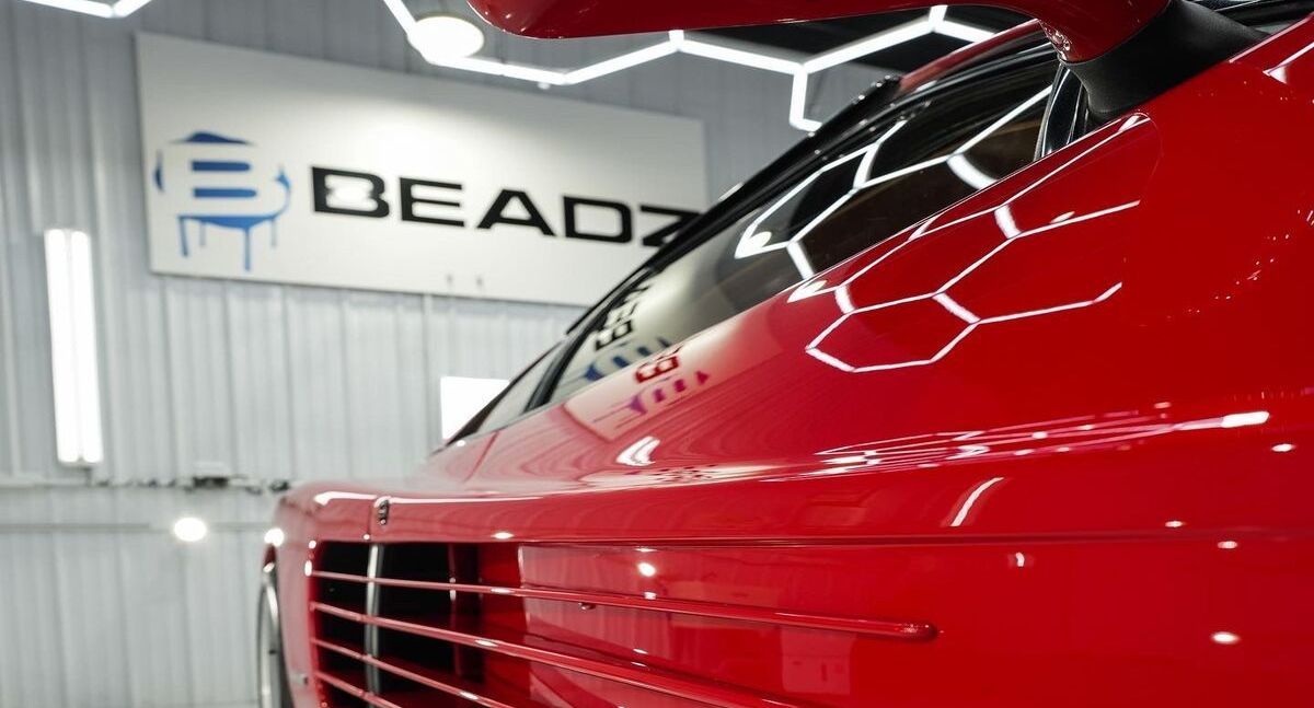 red car with paint protection film