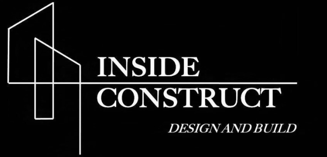 Conception de construction intérieure et création d'un logo sur fond noir